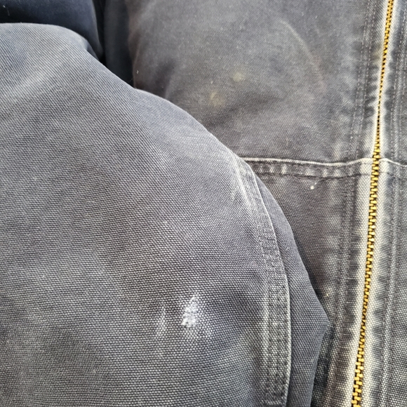 Vintage Carhartt Insulated Full Zip Canvas Work Jacket Men's - sz L Navy Blue - Picture 9 of 10